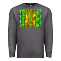 Charcoal Heather saint patricks horseshoe shamrock leopard glitter brushstroke Premium Sweatshirt - Artiststas