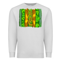 Dove Grey saint patricks horseshoe shamrock leopard glitter brushstroke Premium Sweatshirt - Artiststas