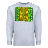 Heather Grey saint patricks horseshoe shamrock leopard glitter brushstroke Premium Sweatshirt - Artiststas