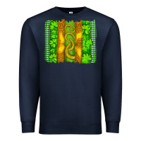 Navy saint patricks horseshoe shamrock leopard glitter brushstroke Premium Sweatshirt - Artiststas