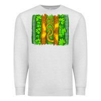 Oatmeal Heather saint patricks horseshoe shamrock leopard glitter brushstroke Premium Sweatshirt - Artiststas