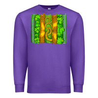 Purple saint patricks horseshoe shamrock leopard glitter brushstroke Premium Sweatshirt - Artiststas