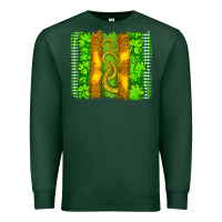 Sports Green saint patricks horseshoe shamrock leopard glitter brushstroke Premium Sweatshirt - Artiststas