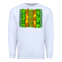White saint patricks horseshoe shamrock leopard glitter brushstroke Premium Sweatshirt - Artiststas