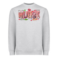 Heather Grey Nurse Valentine Heavyweight Sweatshirt - CowhideDigitalArt