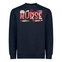 Navy Nurse Valentine Heavyweight Sweatshirt - CowhideDigitalArt