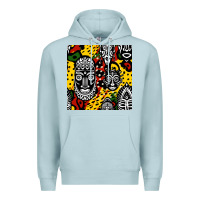 Blue Mist african masks colorful seamless pattern Premium Hoodie - BundleAndBundleShop
