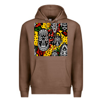Chestnut african masks colorful seamless pattern Premium Hoodie - BundleAndBundleShop