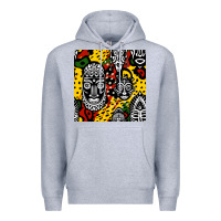 Heather Grey african masks colorful seamless pattern Premium Hoodie - BundleAndBundleShop