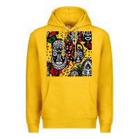 Lemon african masks colorful seamless pattern Premium Hoodie - BundleAndBundleShop