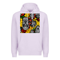 Lilac african masks colorful seamless pattern Premium Hoodie - BundleAndBundleShop