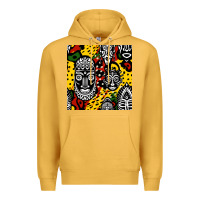 Mustard african masks colorful seamless pattern Premium Hoodie - BundleAndBundleShop