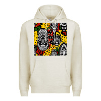 Oatmeal Heather african masks colorful seamless pattern Premium Hoodie - BundleAndBundleShop