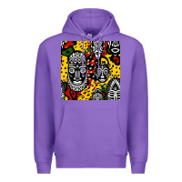 Purple african masks colorful seamless pattern Premium Hoodie - BundleAndBundleShop