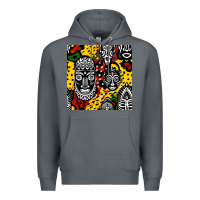 Rock african masks colorful seamless pattern Premium Hoodie - BundleAndBundleShop
