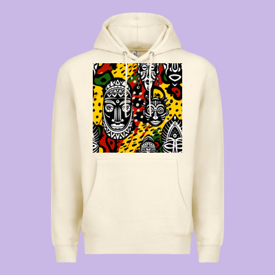 African Masks Colorful Seamless Pattern Premium Hoodie Designed By Bundleandbundleshop