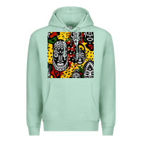 Seafoam african masks colorful seamless pattern Premium Hoodie - BundleAndBundleShop
