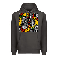 Smoke african masks colorful seamless pattern Premium Hoodie - BundleAndBundleShop