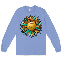 Colony Blue Softball Sunflower Long Sleeve Tee - Jasminsmagicworld