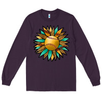 Plum Softball Sunflower Long Sleeve Tee - Jasminsmagicworld