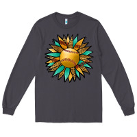 Smoke Softball Sunflower Long Sleeve Tee - Jasminsmagicworld