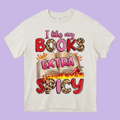 I Like My Books Extra Spicy Heavy Core Tee Designed By Artiststas