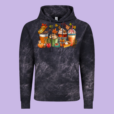 Fall Coffee Cups Vintage Hoodie Designed By Cowgirlartshop