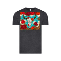 Vintage Black bull skull rose Vintage Tee - TumblerDesignByShophia