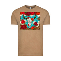 Vintage Coffee bull skull rose Vintage Tee - TumblerDesignByShophia