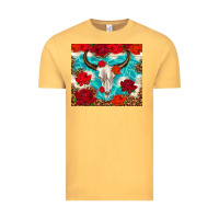 Vintage Mustard bull skull rose Vintage Tee - TumblerDesignByShophia