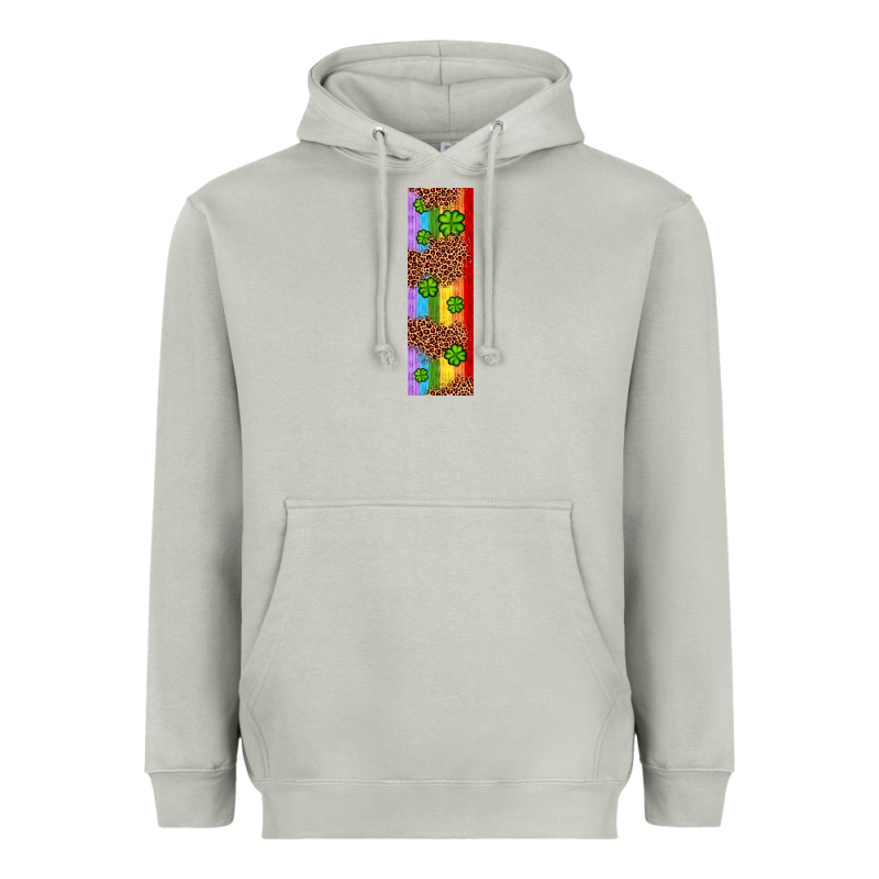St. Patrick's Day Western Shamrock Leopard Rainbow Heavyweight Hoodie by Artiststas | Teevron