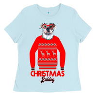 Baby Blue Christmas Buldog Ladies Tee - Bettercallsaul