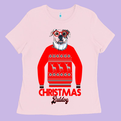 Christmas Buldog Ladies Tee Designed By Bettercallsaul