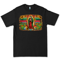 Black lady of guadalupe serape background Premium Tee - Jasminsmagicworld