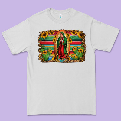 Lady Of Guadalupe Serape Background Premium Tee Designed By Jasminsmagicworld