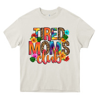 Cream tired moms club Heavy Core Tee - Artiststas