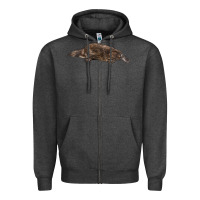 Charcoal Heather Platypus Zipper Hoodie - LillyAllenDesigns