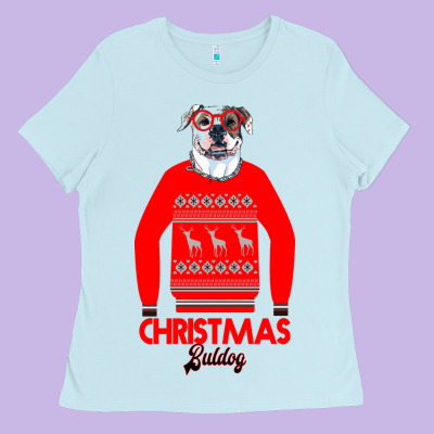Christmas Buldog Ladies Tee Designed By Bettercallsaul