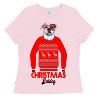 Bubblegum Pink Christmas Buldog Ladies Tee - Bettercallsaul