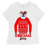 White Christmas Buldog Ladies Tee - Bettercallsaul