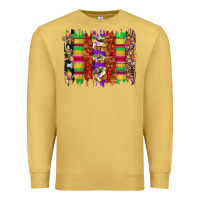 Antique Gold mardi gras cake fleur de lis crawfish brushstrokes Premium Sweatshirt - Artiststas