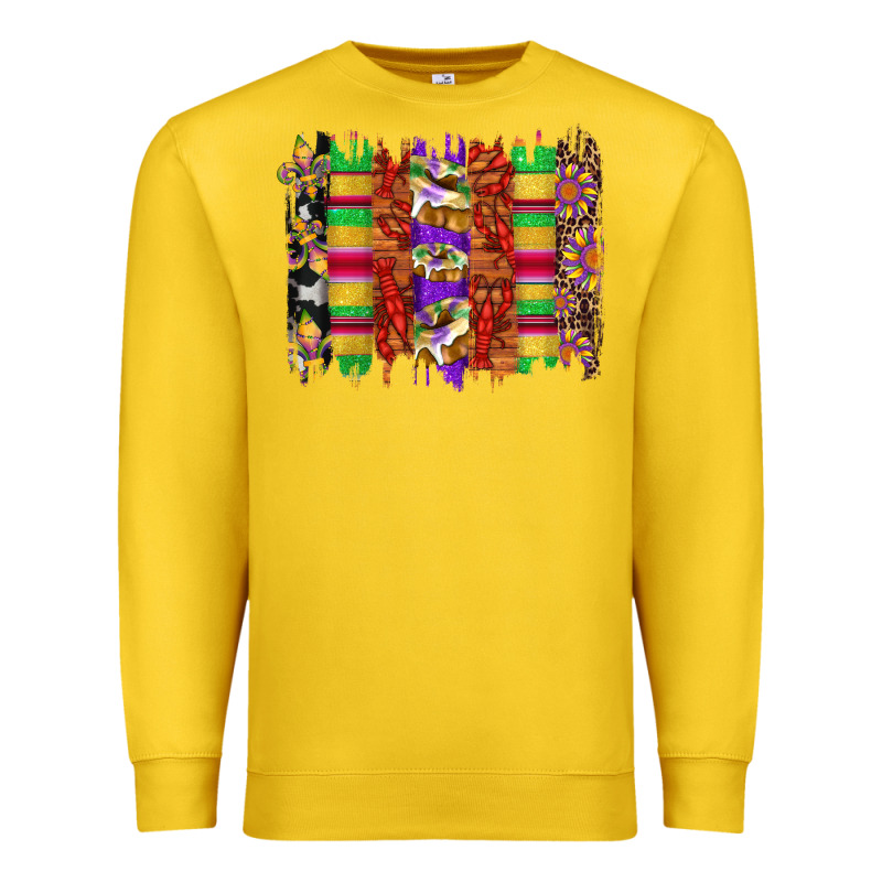 Mardi Gras Cake Fleur De Lis Crawfish Brushstrokes Premium Sweatshirt by Artiststas | Teevron
