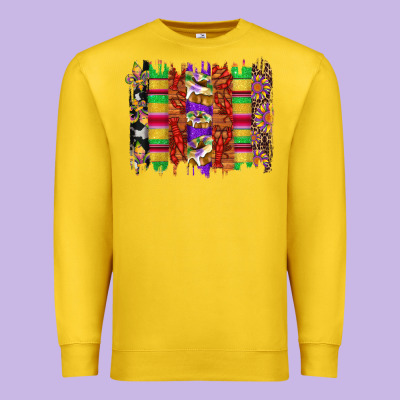 Mardi Gras Cake Fleur De Lis Crawfish Brushstrokes Premium Sweatshirt Designed By Artiststas