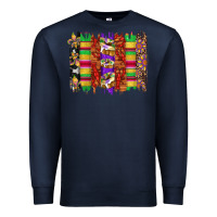 Navy mardi gras cake fleur de lis crawfish brushstrokes Premium Sweatshirt - Artiststas