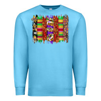 Ocean Blue mardi gras cake fleur de lis crawfish brushstrokes Premium Sweatshirt - Artiststas