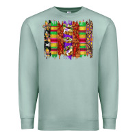 Seafoam mardi gras cake fleur de lis crawfish brushstrokes Premium Sweatshirt - Artiststas