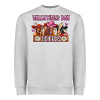 Heather Grey valentines day heifers Heavyweight Sweatshirt - CowhideDigitalArt