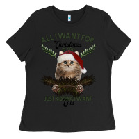 Black All I Want For Christmas Is You Just Kidding I Want Cats Ladies Tee - Bettercallsaul