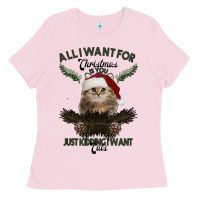 Bubblegum Pink All I Want For Christmas Is You Just Kidding I Want Cats Ladies Tee - Bettercallsaul