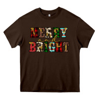 Chocolate Brown merry and bright Heavy Core Tee - JahusDesignShop